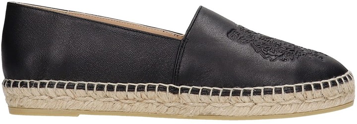 kenzo black leather espadrilles