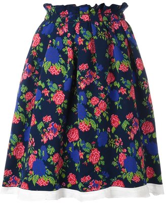 MSGM floral pleated skirt