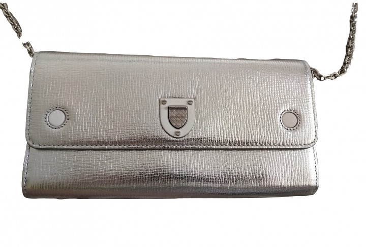 dior silver clutch