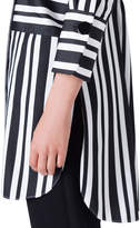 Thumbnail for your product : Akris Punto Asymmetric-Striped Kent-Collar Button-Front Tunic
