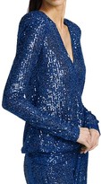 Thumbnail for your product : Naeem Khan Padded Shoulder Sequin Hoodie