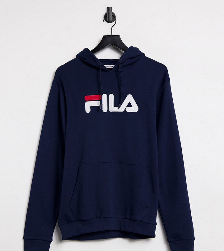 Fila large front logo oversized hoodie in navy Exclusive to ASOS - ShopStyle