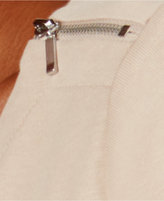 Thumbnail for your product : Karen Scott Elbow-Sleeve Zip-Shoulder Top, Created for Macy's