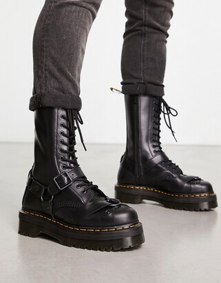 Dr. Martens 1914 quad harness leather boots in black - ShopStyle