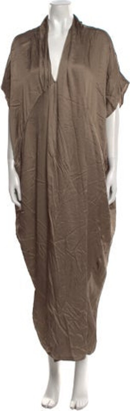 Nicholas K Shirtdress Brown Short Sleeve with V-Neck