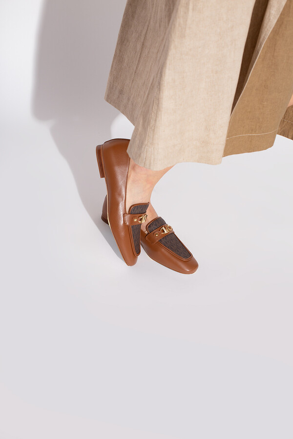 MICHAEL Michael Kors 'Farrah' Leather Loafers Women's Brown - ShopStyle