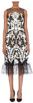Thumbnail for your product : Oscar de la Renta Sheer-detail embroidered silk dress