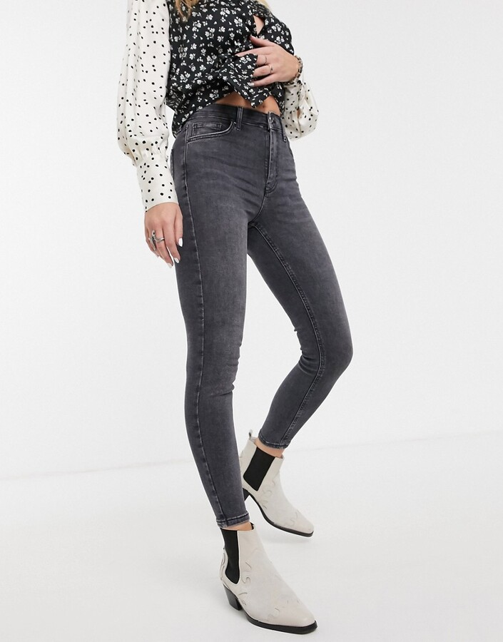 Topshop Jamie jeans in washed black - ShopStyle