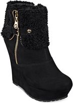Thumbnail for your product : G by Guess Women's Paso Faux-Fux Fold-Over Platfom Wedge Booties