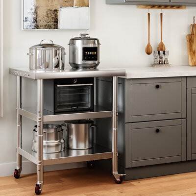 Edrosie Inc Stainless Steel 30'' L x 24'' W x 33.8'' H Work Tables
