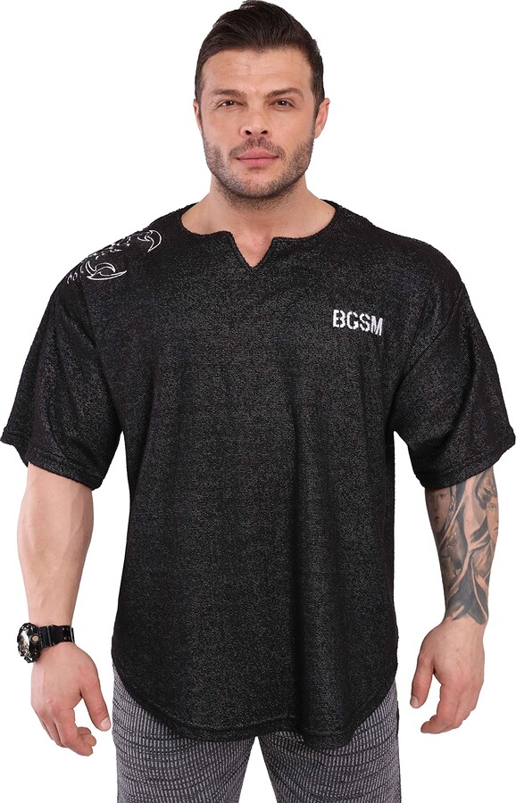 BIG SAM SPORTSWEAR COMPANY Men's Gym T-Shirt Active Wear Bodybuilding  Lifting Oversize Rag Top | Towel Texture - ShopStyle