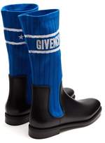 Thumbnail for your product : Givenchy Storm Ribbed-knit Chelsea Boots - Womens - Black Blue