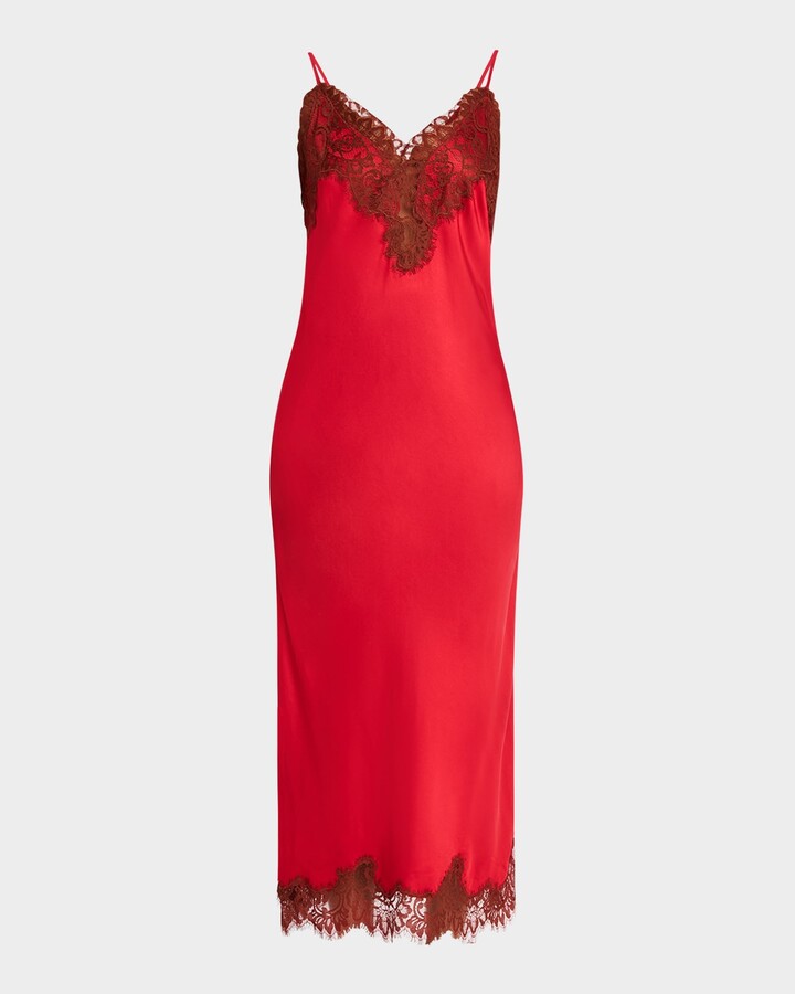 Lennon Satin Lace Slip Dress