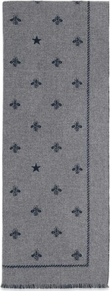 Gucci Wool Scarf With Bees And Stars