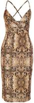 Thumbnail for your product : boohoo Satin Midi Cowl Front Dress