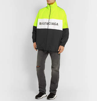 Balenciaga Oversized Logo-Print Shell and Ripstop Jacket - Men - Bright yellow