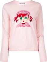 Thumbnail for your product : COMME DES GARÇONS GIRL 'Girl' print knitted top