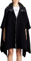 Thumbnail for your product : Moncler Mantella Down Hood Logo Jacquard Wool Cape