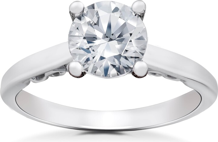 Pompeii3 1 1/2 ct Lab Created Eco Friendly Diamond Gabriella Engagement Ring 14k White Gold Size: 5