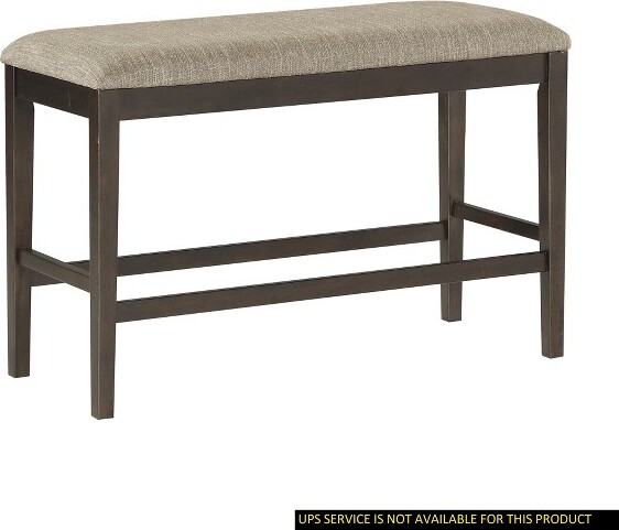 EPOCH VENTS 39''FabricUpholsteredCounterHeightDiningBenchwithDarkBrownFinishCasualStyleandWoodFrame