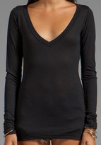 Thumbnail for your product : LnA Classic Long Sleeve Deep V