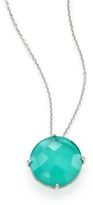 Thumbnail for your product : Suzanne Kalan Green Onyx, White Quartz & 14K White Gold Round Doublet Pendant Necklace