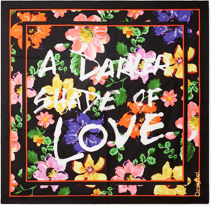 Sciarpa Desigual Donna Con Stampa Fiori - 100% Viscosa | Stile Vivace E Colorato - Foto 7