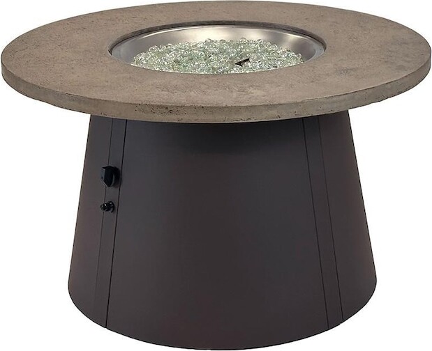 The Outdoor GreatRoom Company Cirvalo 42 Inch Round Propane Fire Pit in Fossil Brown/Brown by