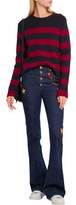 Thumbnail for your product : RED Valentino Striped Ribbed Wool Sweater