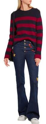 RED Valentino Striped Ribbed Wool Sweater