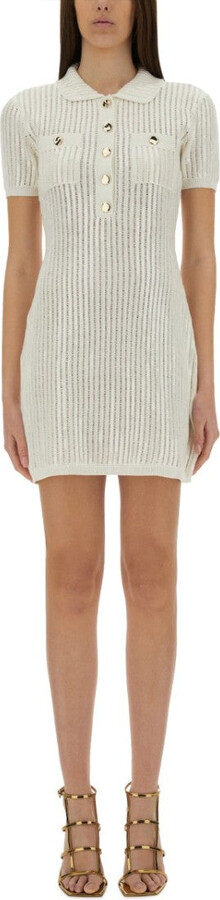 Self-Portrait Mini Crochet Dress With Sequins