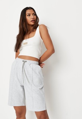 Missguided Grey Longline Jogger Shorts