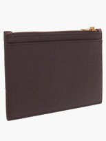 Thumbnail for your product : Saint Laurent plaque Heart-debossed Leather Pouch - Brown Multi