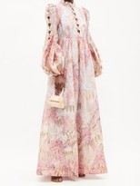Thumbnail for your product : Zimmermann Botanica Floral Linen-blend Organza Maxi Dress - Pink Print