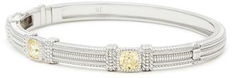 Judith Ripka Yellow Crystal Three Stone Bangle Bracelet