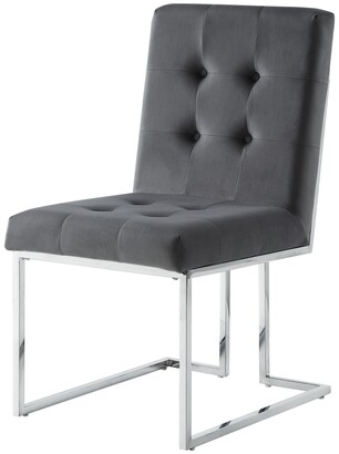 INSPIRED HOME Vanderbilt Upholstered Dining Chair with Metal Frame Set of 2