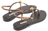 Thumbnail for your product : Fabrizio Viti - Daisy-applique Leather Sandals - Black Nude