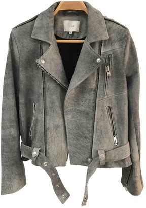 IRO Grey Leather Leather Jacket for Women