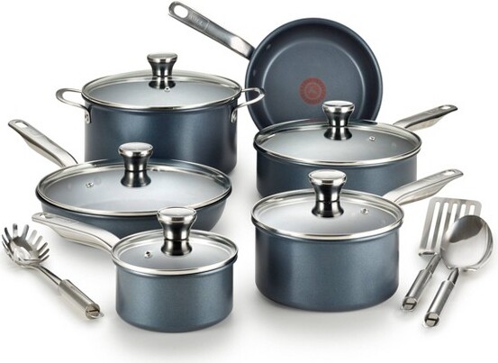 T-fal Fresh Simply Cook 12pc Ceramic Recycled Aluminum Cookware Set - Green