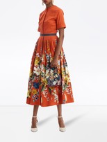 Thumbnail for your product : Oscar de la Renta Short Sleeve Bouquet Cocktail Dress