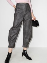 Thumbnail for your product : Tibi Tie-Dye Tapered-Leg Cropped Trousers