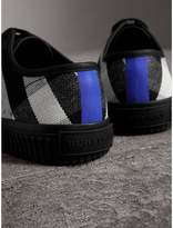 Thumbnail for your product : Burberry Canvas Check and Leather Sneakers