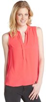 Thumbnail for your product : Wyatt coral stretch button down sleeveless blouse