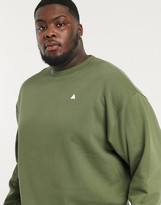 Thumbnail for your product : ASOS DESIGN Plus oversized sweatshirt in khaki with triangle