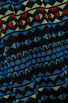 M Missoni Ruffled metallic crochet-knit midi dress