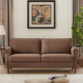Thumbnail for your product : Winston Porter Aaryon 55.9'' Linen Square Arm Loveseat