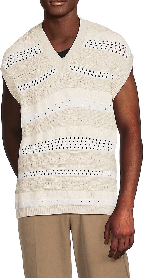 Twenty Montreal Open-Knit Cotton-Blend Sweater Vest