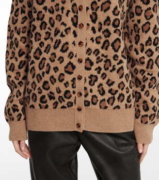 KHAITE Amelia leopard-print cashmere cardigan