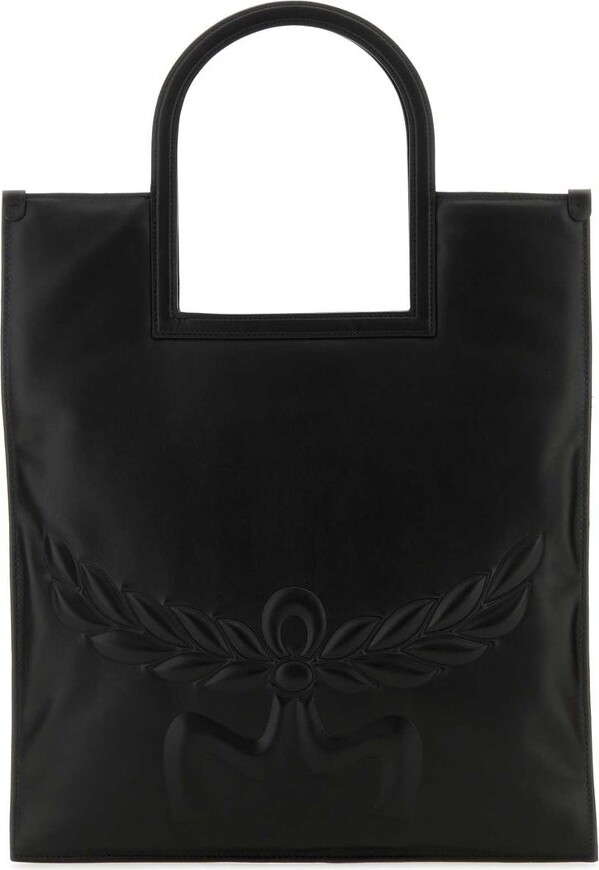 MCM Logo Detailed Top Handle Bag