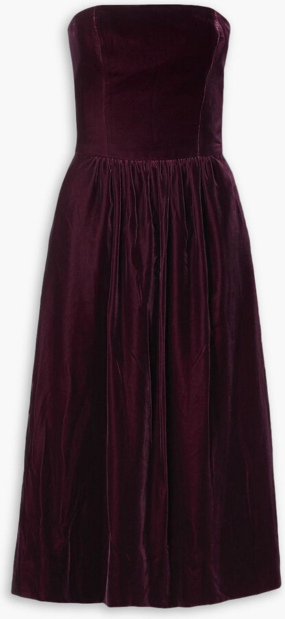 Jair strapless velvet midi dress